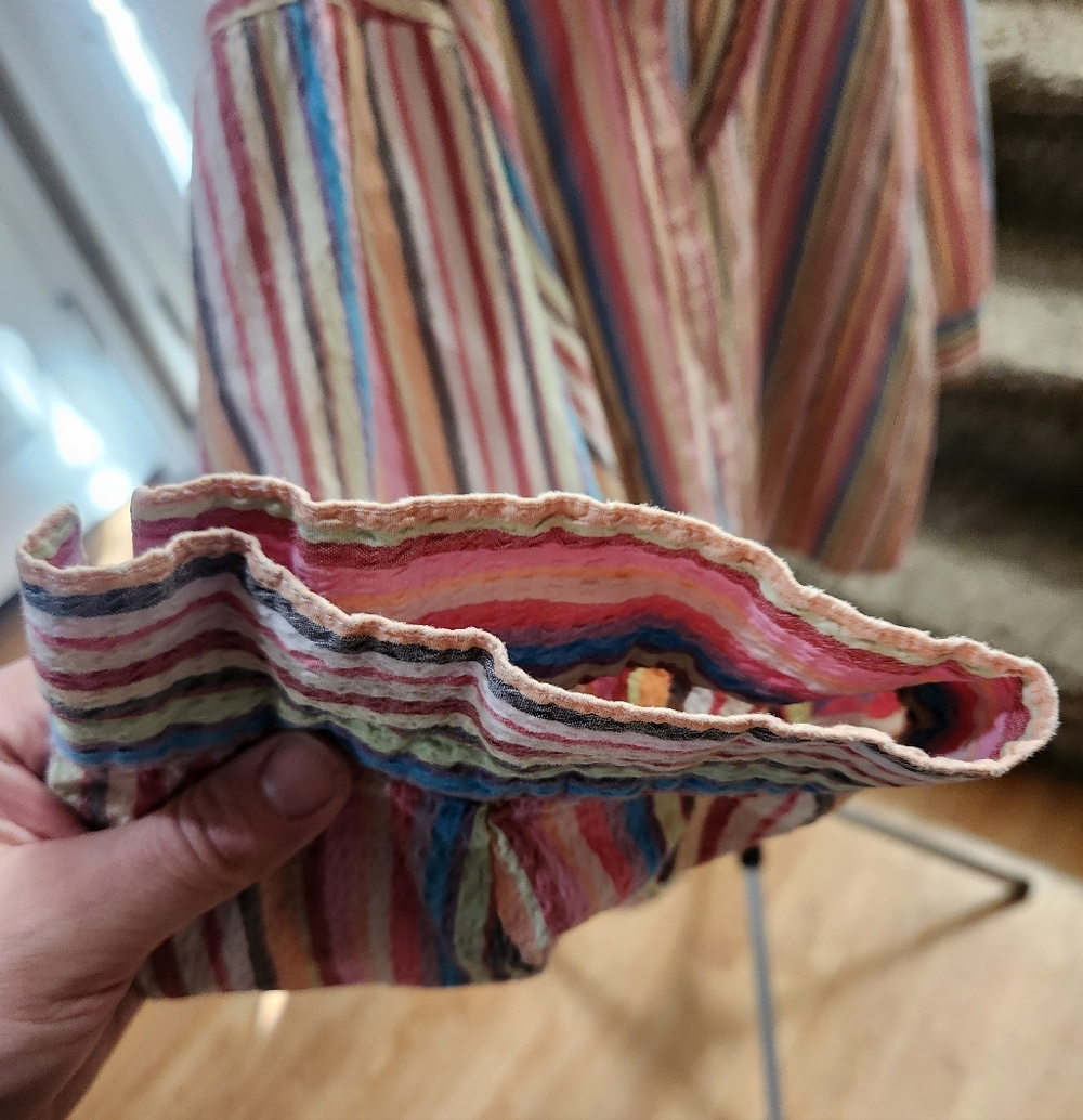 Denim&Co Vibrant Striped Blouse Size 2x - Picture 4 of 7